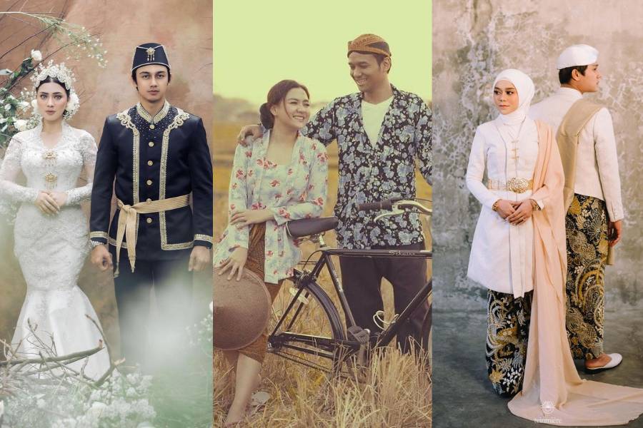 Kebaya untuk prewedding (instagram.com/anchawedding_ | instagram.com/vickyshu | instagram.com/ayungberinda)