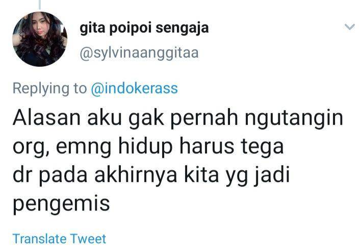 cerita warganet terkait utang (twitter.com/gitapoipoisengaja)