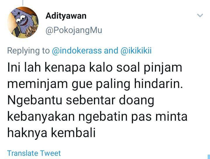 cerita warganet terkait utang (twitter.com/adityawan)