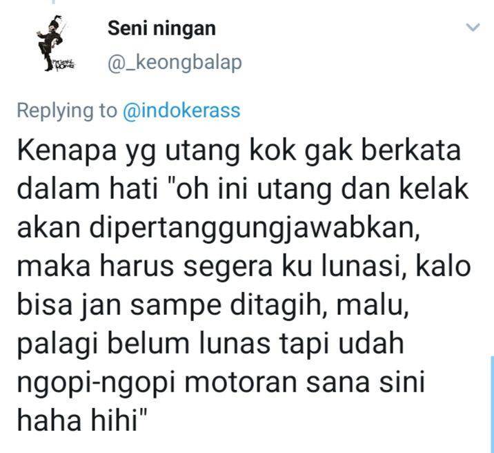 cerita warganet terkait utang (twitter.com/seniningan)