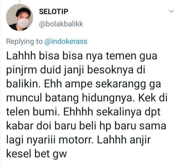 cerita warganet terkait utang (twitter.com/selotip)