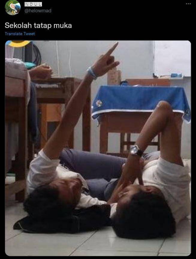 sekolah tatap muka kocak (twitter.com/helowmad)