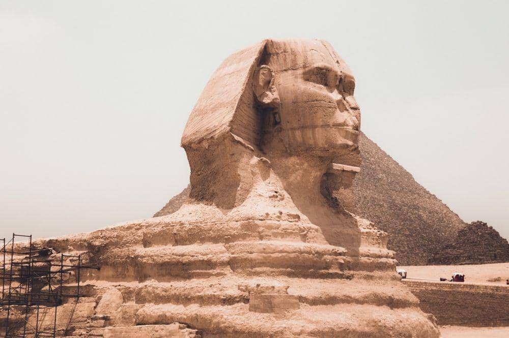 Ilustrasi Sphinx yang berada di Mesir, tempat fosil paus ditemukan (unsplash.com/Adrian Dascal)
