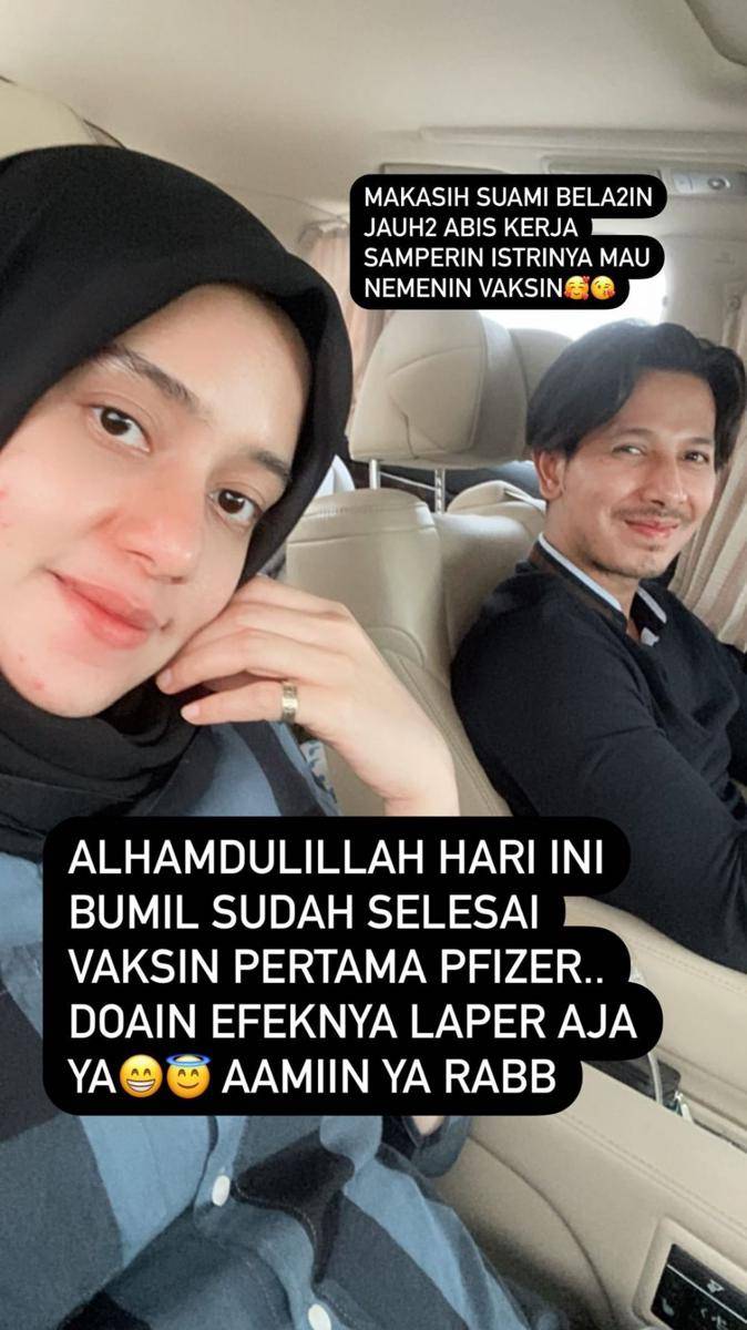Fairuz A. Rafiq melakukan vaksinasi COVID-19 saat hamil anak ketiga. (instagram.com/fairuzarafiq)