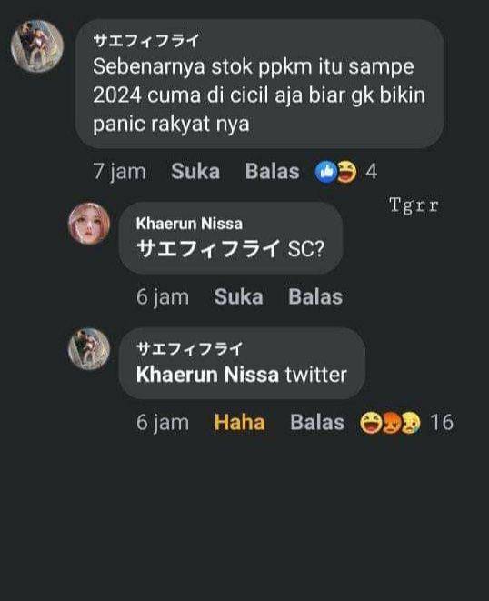 tanya jawab lucu di kolom komentar Facebook (facebook.com/Txgar Bhayangkara)