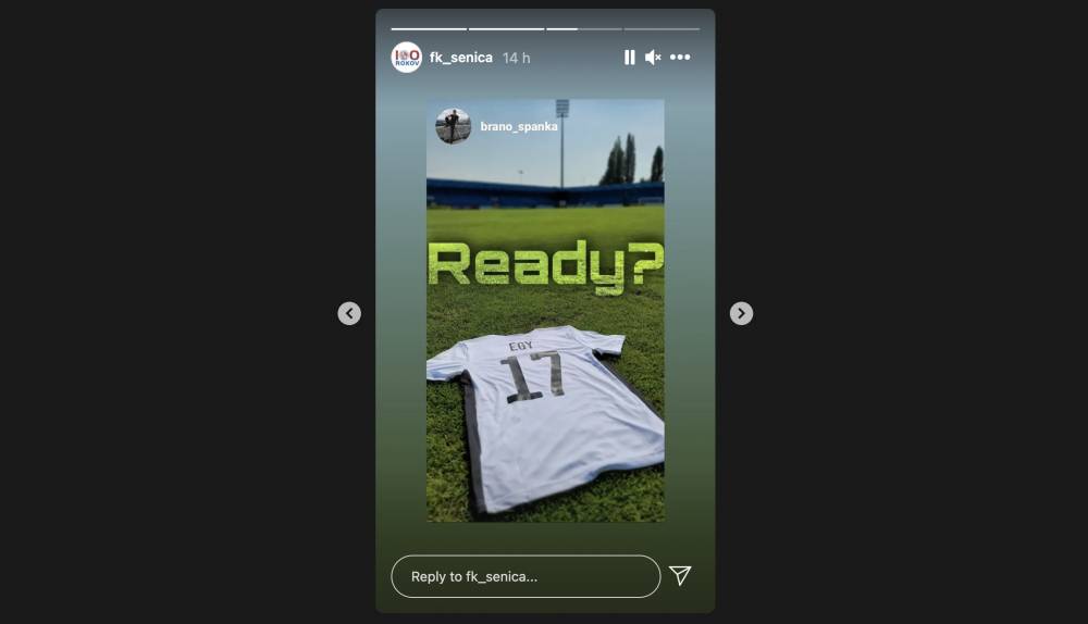 Tangkapan layar Instastory unggahan fotografer FK Senica yang memberi kode Egy Maulana Vikri bakal gunakan nomor 17. (IDN Times/Ilyas Mujib).
