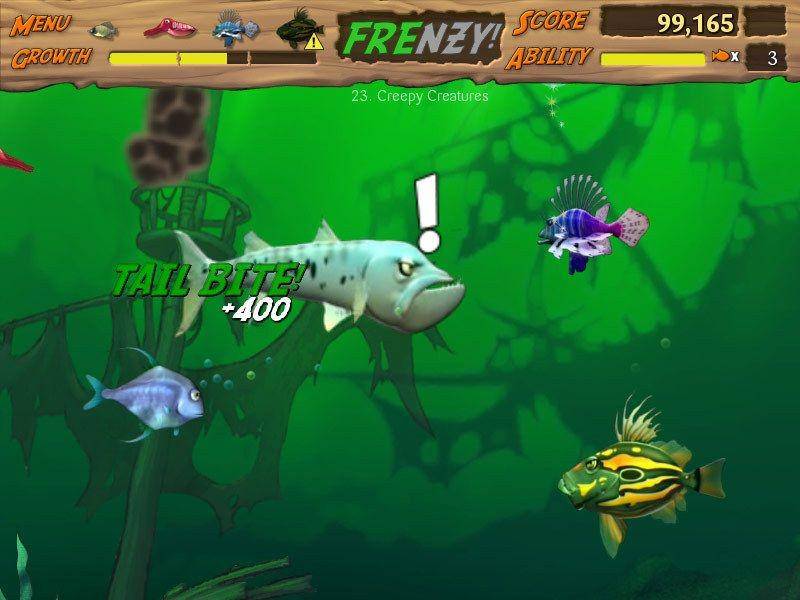 Kamu harus memakan ikan yang lebih kecil dan menghindari ikan yang lebih besar di Feeding Frenzy (dok. PopCap Games)