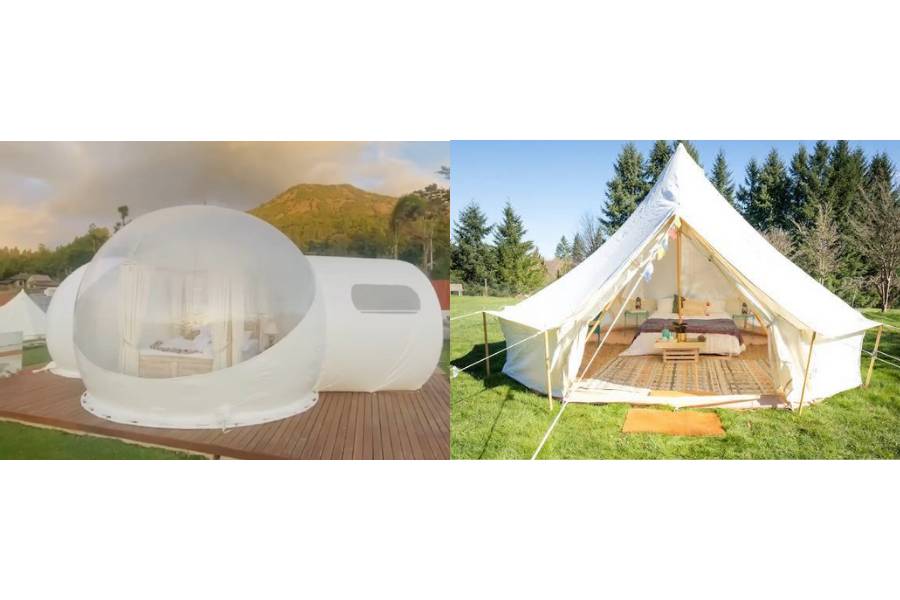 jenis kamar di Pulestis Glamping (instagram.com/pulestisglamping | pulestisbubblecamp.com)