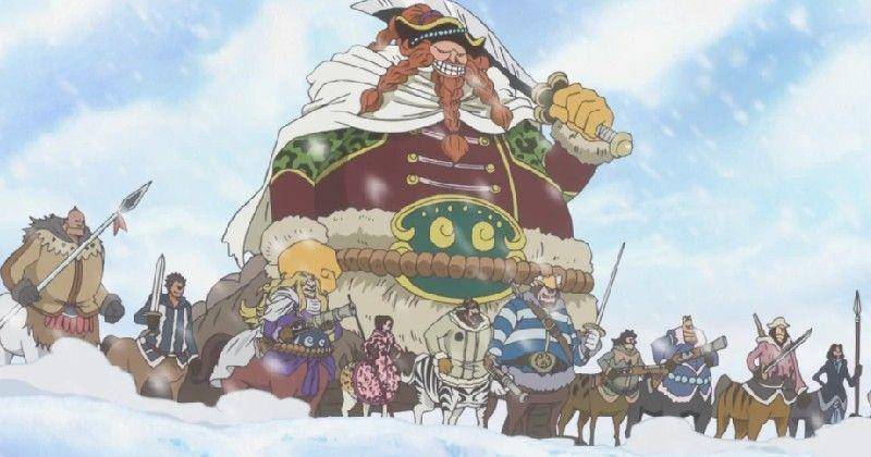 Brownbeard dan anak buahnya sebagai Centaur. (Toei Animation/One Piece)