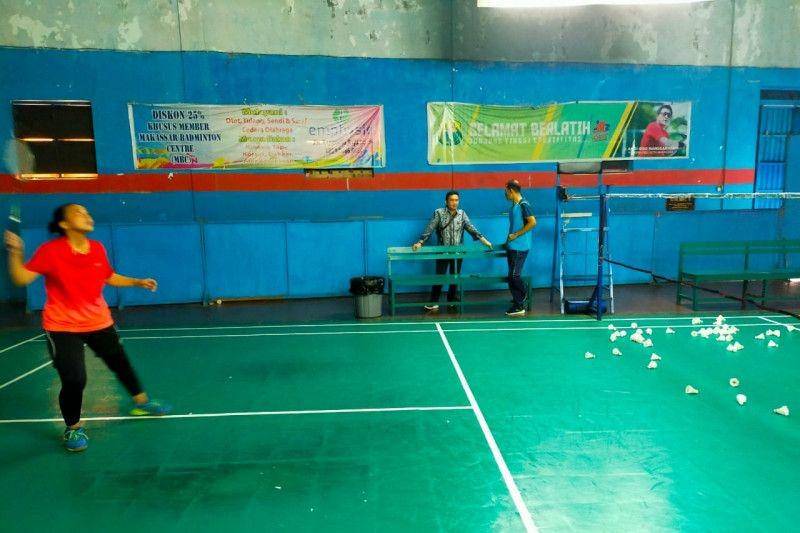Suasana latihan tim bulutangkis Sulawesi Selatan rangka persiapan jelang PON XX Papua pada 2-15 Oktober 2021. (Dok. PBSI Sulsel)