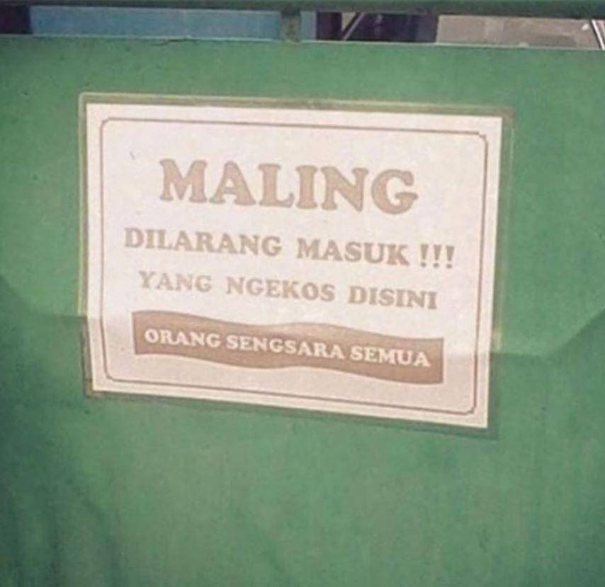 tulisan dilarang maling (1cak.com)