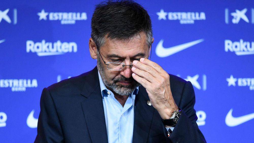 potret Josep Maria Bartomeu saat memutuskan untuk mundur sebagai Presiden Barcelona (skysports.com)