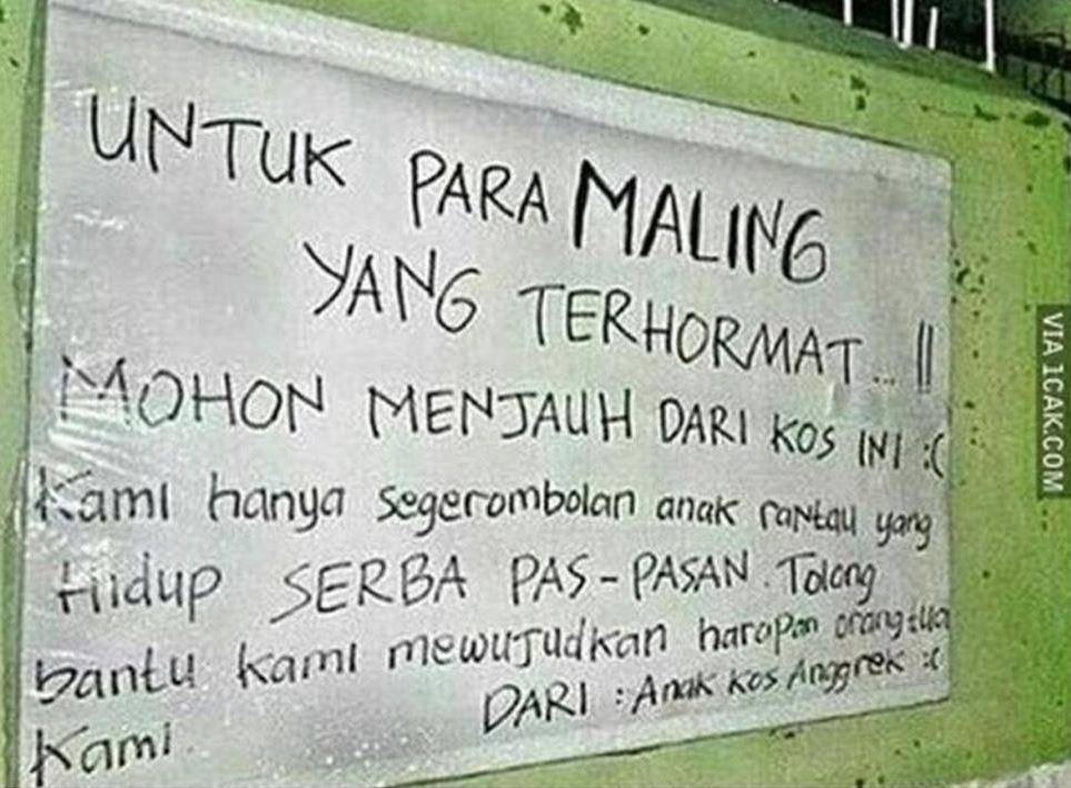tulisan dilarang maling (1cak.com)