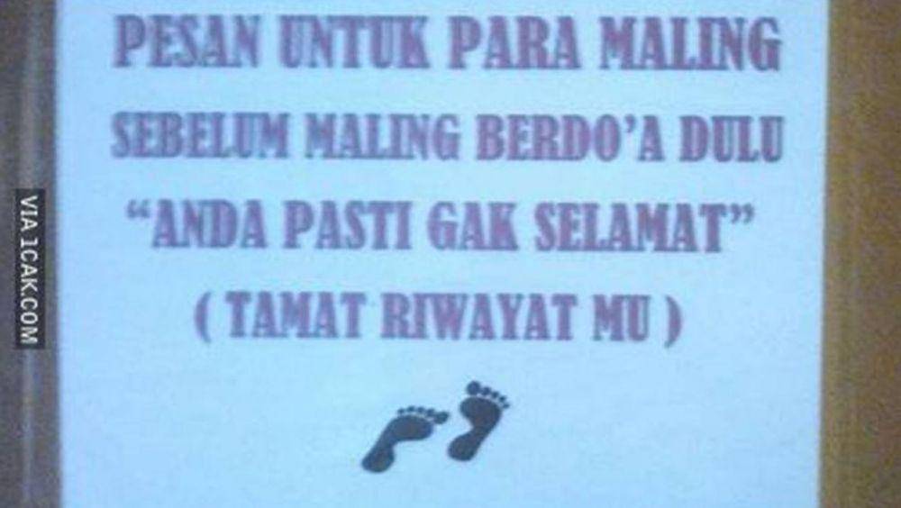 tulisan dilarang maling (1cak.com)