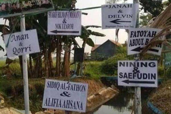 petunjuk arah tempat pernikahan kocak (twitter.com/ripbottt)