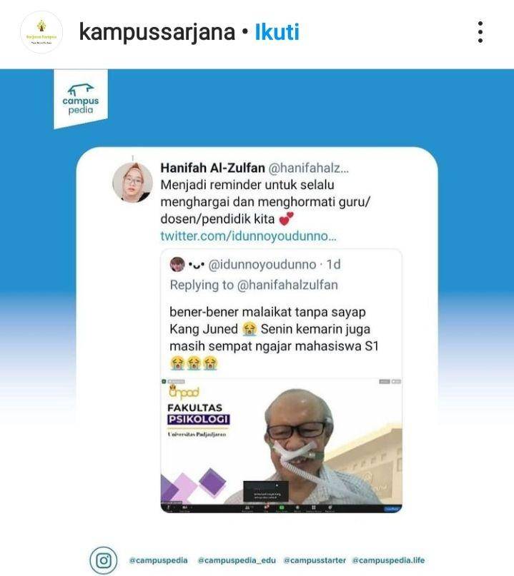 Dosen Fakultas Psikologi Universitas Padjadjaran Achmad Djunaidi atau akrab disapa kang Djuned/  Foto : Istimewa (twitter @hanifahalzulhan