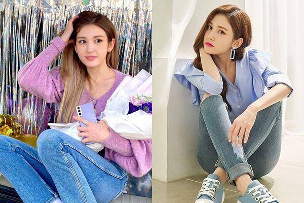 Celana jeans ala Jeon Somi (instagram.com/somsomi0309/instagram.com/somi_lover)