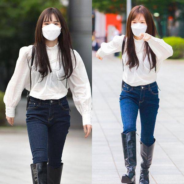 Bawahan celana jeans ala Wendy Red Velvet (instagram.com/redvelvetstyless)