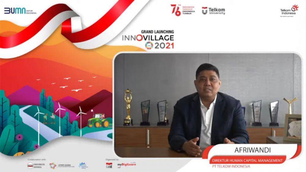 Direktur Human Capital Management Telkom Afriwandi dalam Grand Launching InnoVillage 2021 yang digelar secara virtual, Selasa (31/8). (Dok. Telkom)