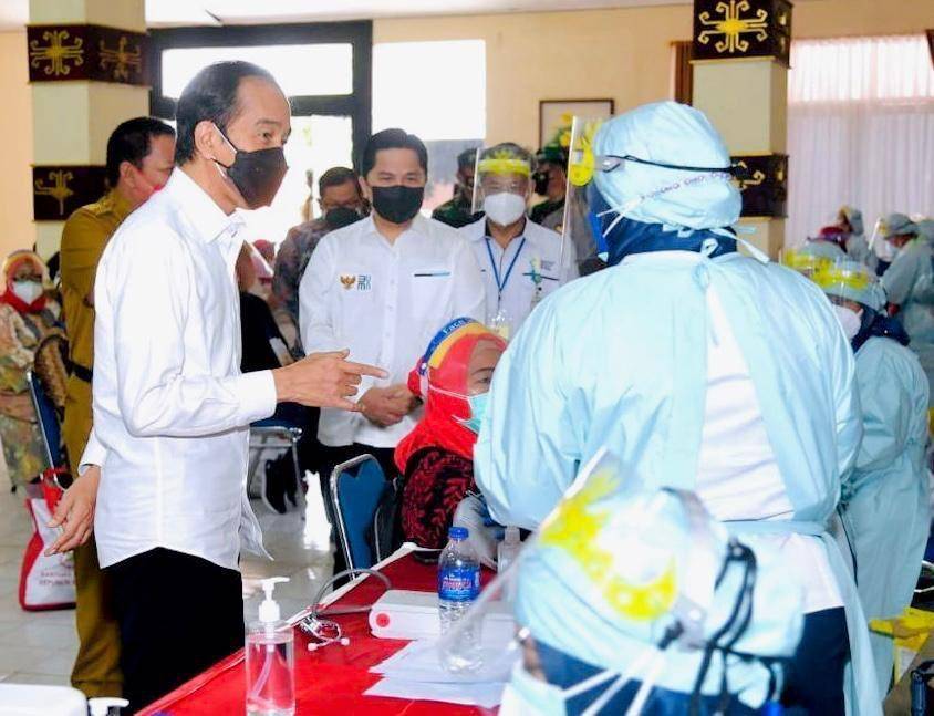 Presiden Jokowi tinjau vaksinasi di Lampung pada Kamis (2/9/2021). (dok. Biro Pers Kepresidenan)