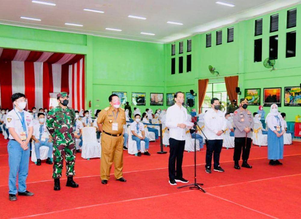 Presiden Jokowi tinjau vaksinasi di Lampung pada Kamis (2/9/2021). (dok. Biro Pers Kepresidenan)