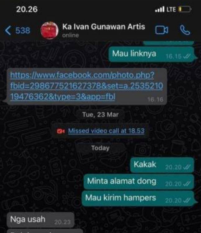 foto profil WhatsApp artis (Instagram.com/fadiljaidi)