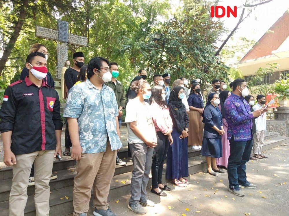 Umat Lintas Agama Semarang menggalang solidaritas bagi warga Ahmadiyah di Sintang. (IDN Times/Fariz Fardianto)