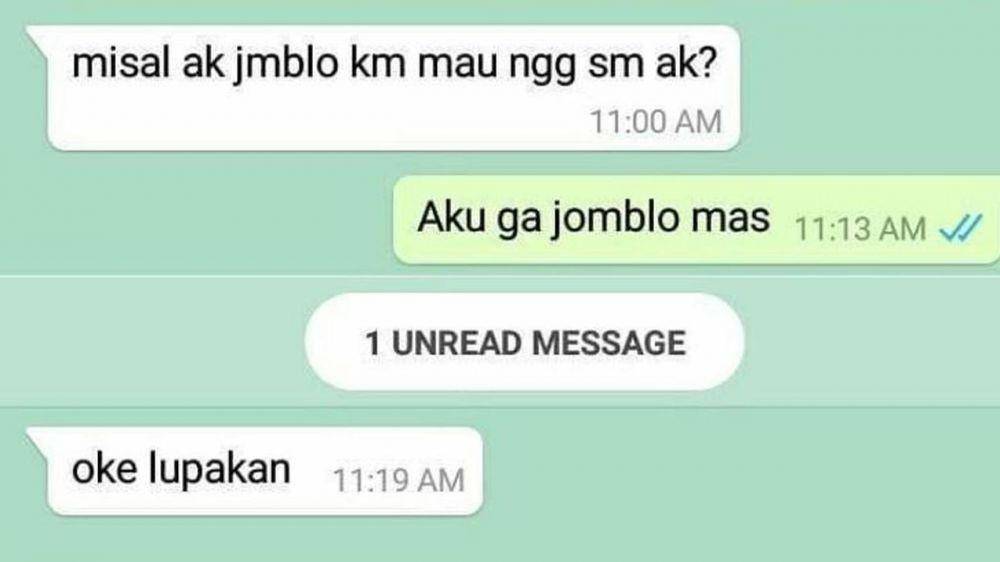 chat bertepuk sebelah tangan (instagram.com/memecomic.id)