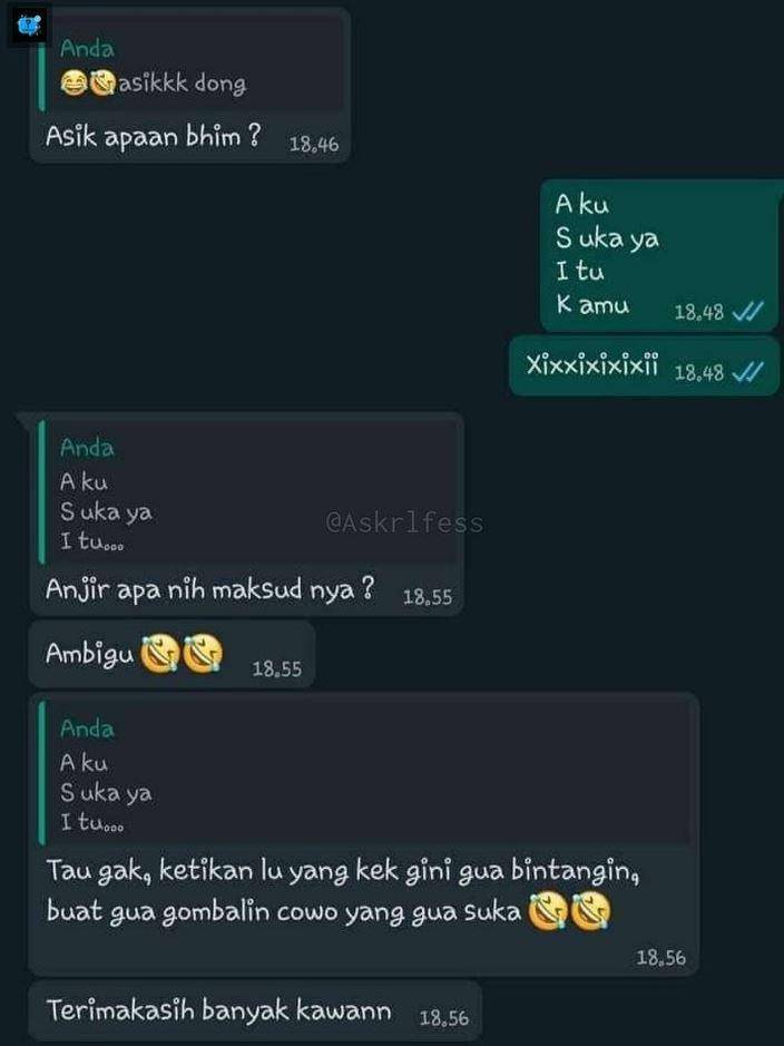 chat bertepuk sebelah tangan (twitter.com/txtdaribaddut)