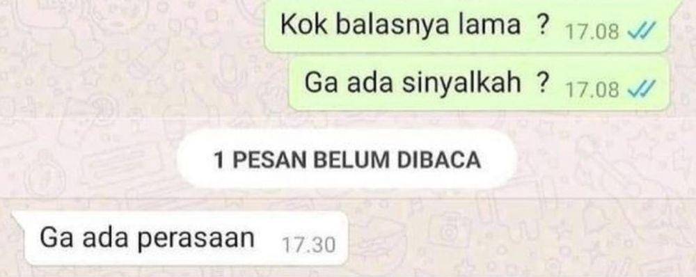 chat bertepuk sebelah tangan (instagram.com/receh.id)