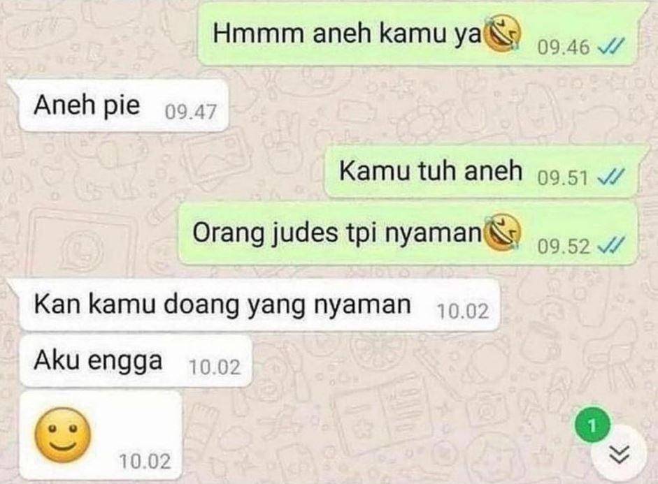 chat bertepuk sebelah tangan (instagram.com/receh.id)