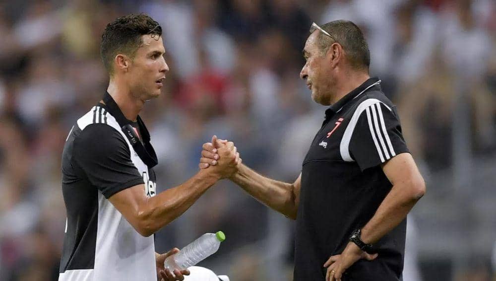 Potret Cristiano Ronaldo dan Maurizio Sarri (eurosport.com)