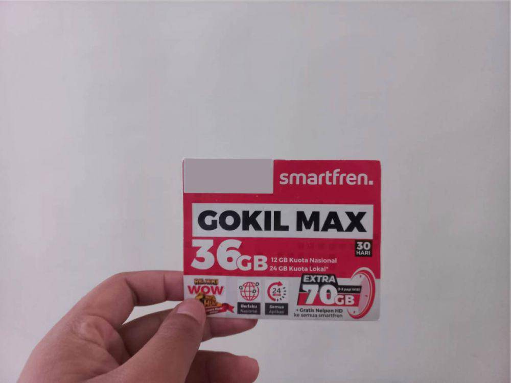 Kartu Perdana Smarfreen GOKIL MAX 36 GB (dok. pribadi/Muhammad Rafi Athallah)