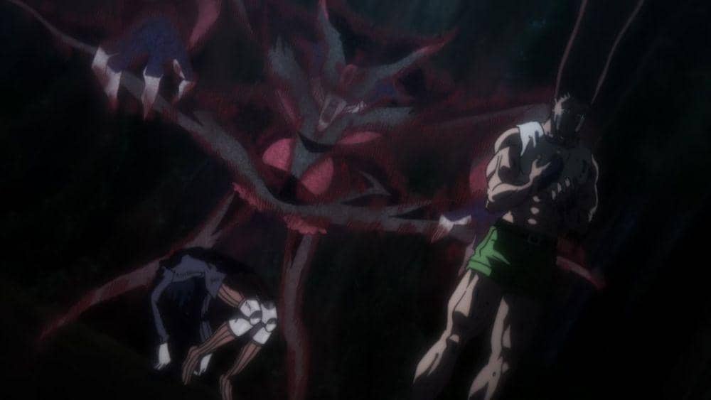 Neferpitou menggunakan Terpsichora melawan Gon (dok. Studio Madhouse/Hunter x Hunter)