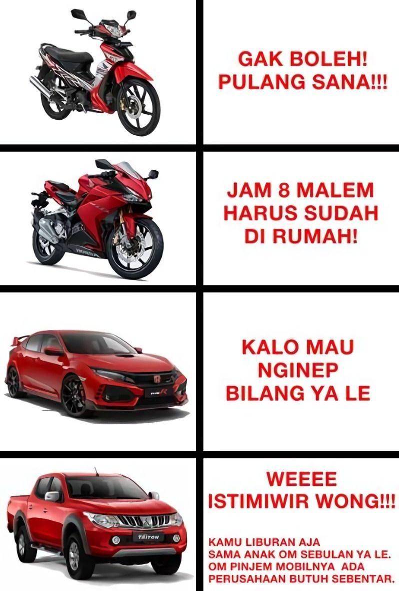 meme anak motor patah hati (instagram.com/memecomic.id)