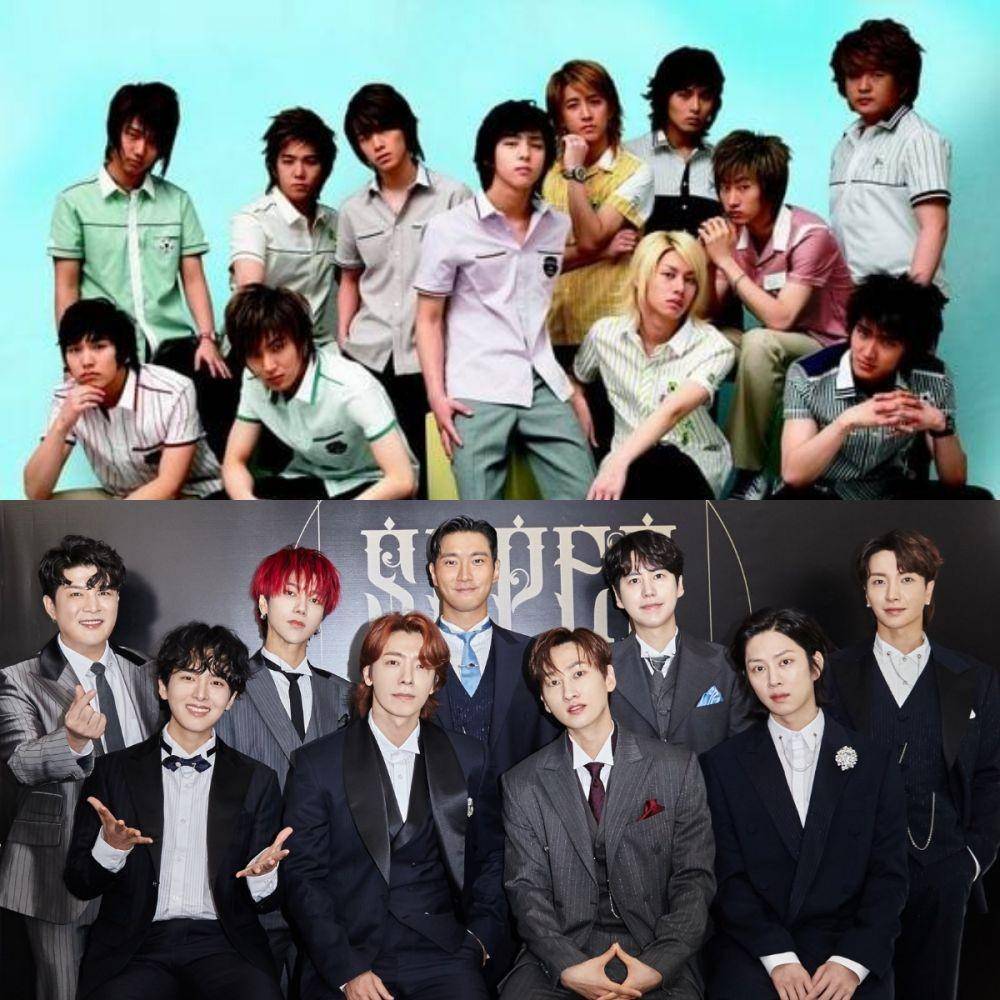 Super Junior saat baru debut vs sekarang (berbagai sumber)