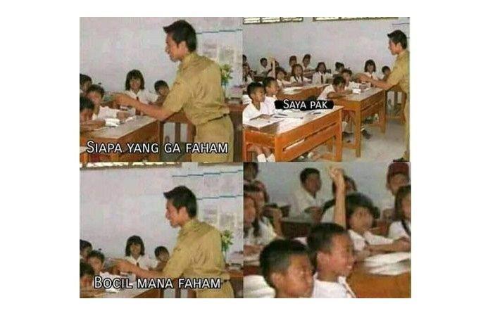 10 Meme Lucu Siswa di Kelas, Obrolan dengan Guru Bikin Ngakak