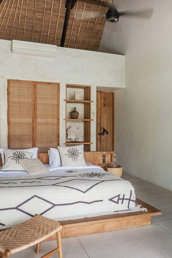 Ilustrasi kamar tidur bergaya japandi (bali-bungalow.com)