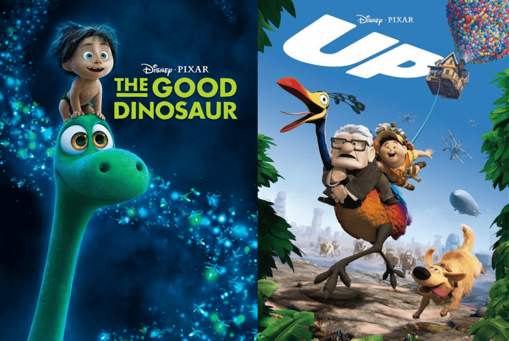 Kolase poster film The Good Dinosaur dan Up (my-sf.com | imdb.com)