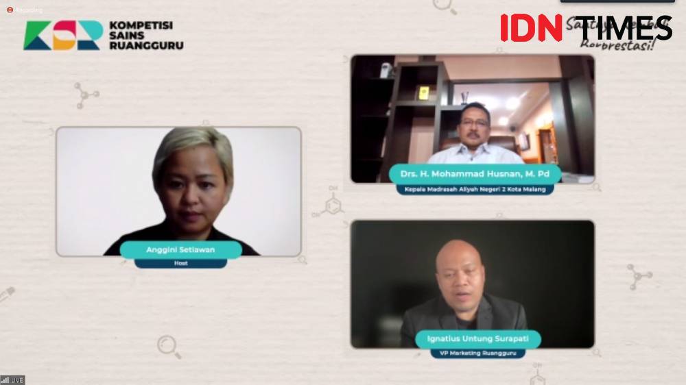 Ignatius Untung Surapati, VP Marketing Ruangguru dalam Virtual Media Gathering Kompetisi Sains Ruangguru. 8 September 2021. (IDN Times/M.Tarmizi Murdianto)