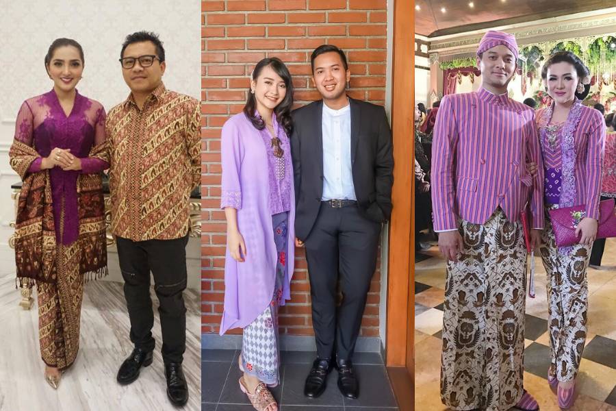 Kebaya ungu untuk kondangan (instagram.com/ashanty_ash | instagram.com/kinalputridevi | instagram.com/vickyshu)