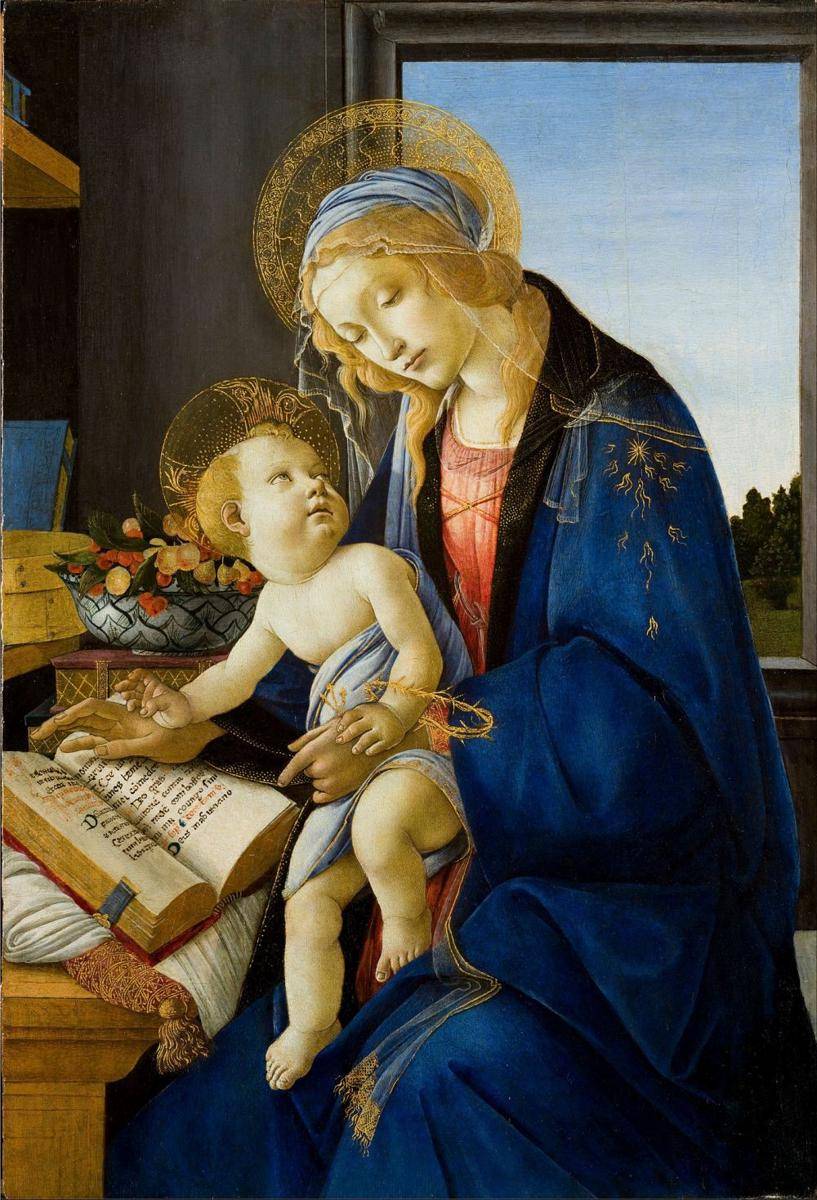 lukisan Madonna (Bunda Maria) dengan Bayi Yesus Kristus, Sandro Boticelli, abad ke-15 (wikimedia.org)