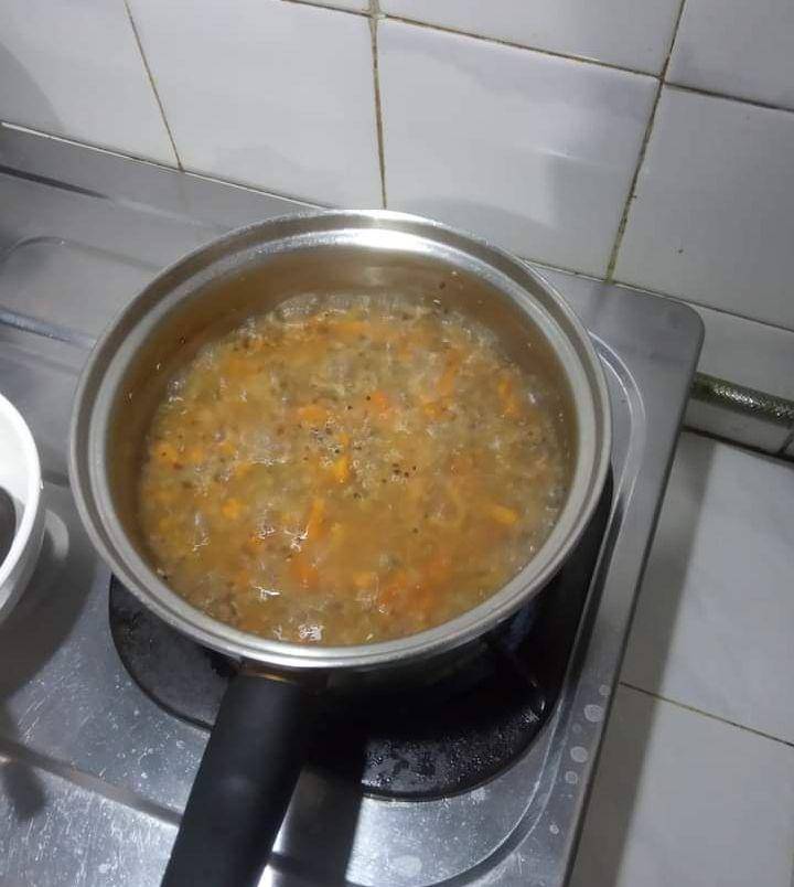 Ilustrasi memasak bubur sekoi (dok.pribadi/cookpad.com)