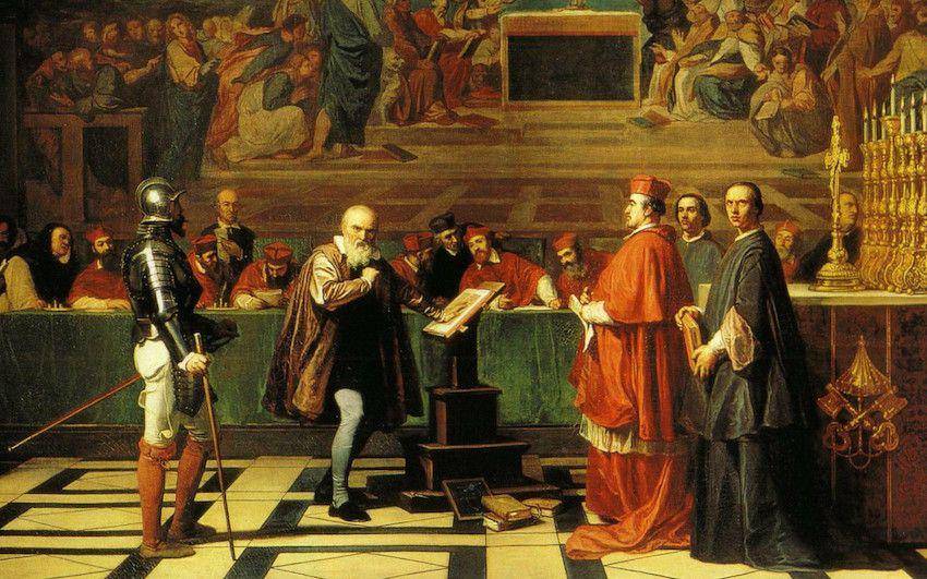 22 Juni 1633, Inkuisisi Romawi di bawah arahan Paus Urbanus VIII memaksa Galileo untuk menarik kembali pandangannya tentang heliosentrisme (historyonthisday.com)