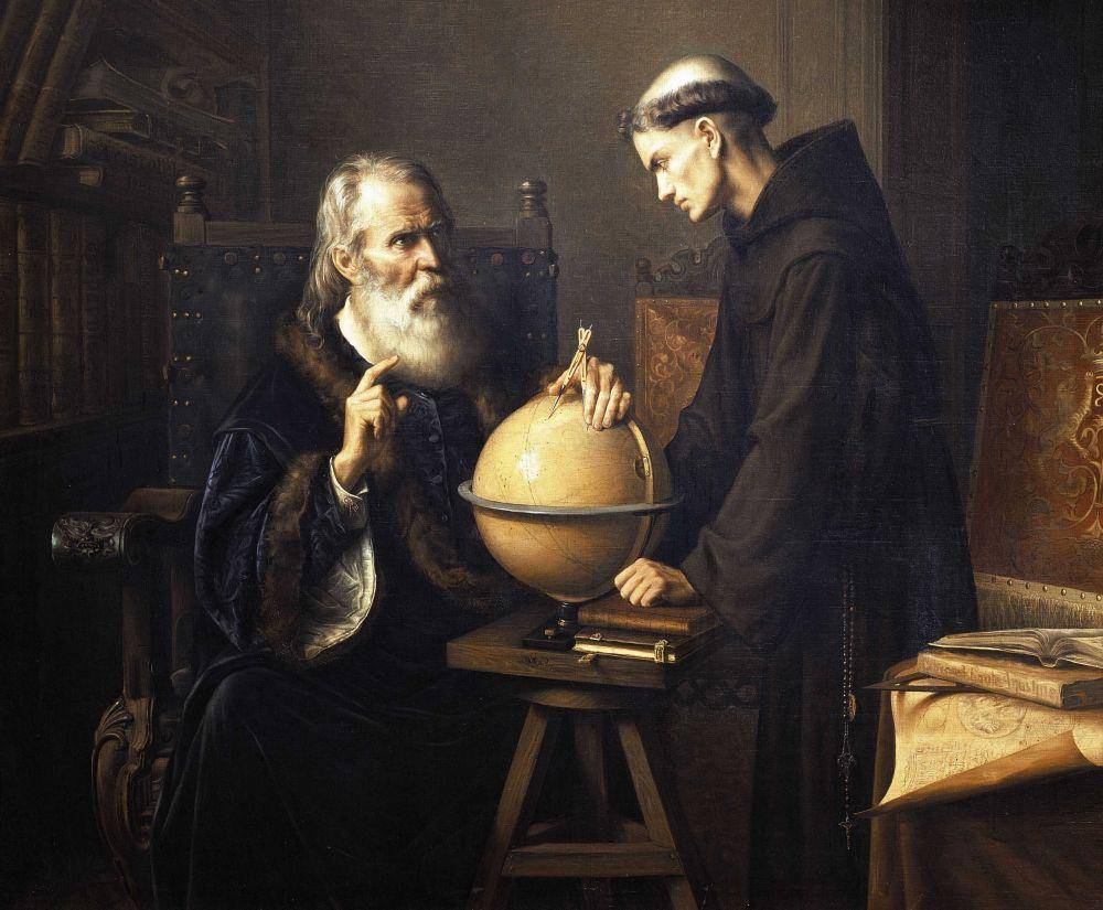 ilustrasi Galileo Galilei saat menjelaskan penemuannya (thoughtco.com)