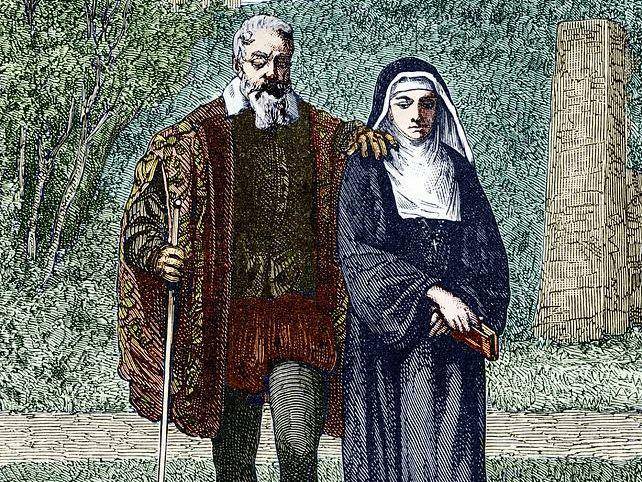 ilustrasi Galileo dan putrinya, Maria Celeste (fineartamerica.com)