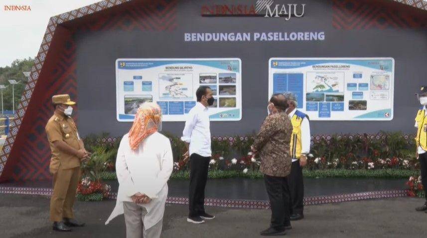 Presiden Joko Widodo pada peresmian Bendungan Paselloreng di Kabupaten Wajo, Sulawesi Selatan. Screenshoot YouTube/Sekretariat Presiden