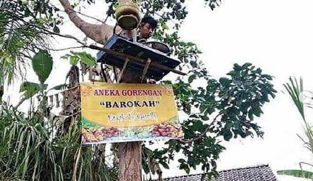 tulisan di gerobak gorengan (Instagram.com/duhreceh.id)