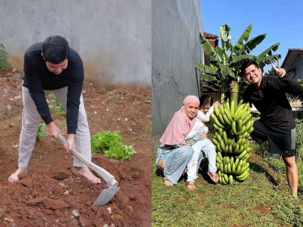 10 Potret Seru Keluarga Haykal Kamil saat Berkebun, Jadi Petani Kota!