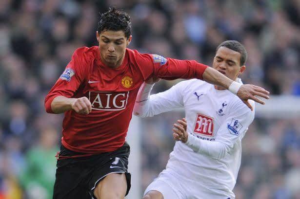 potret Cristiano Ronaldo saat berjumpa Tottenham Hotspur (manchestereveningnews.co.uk)